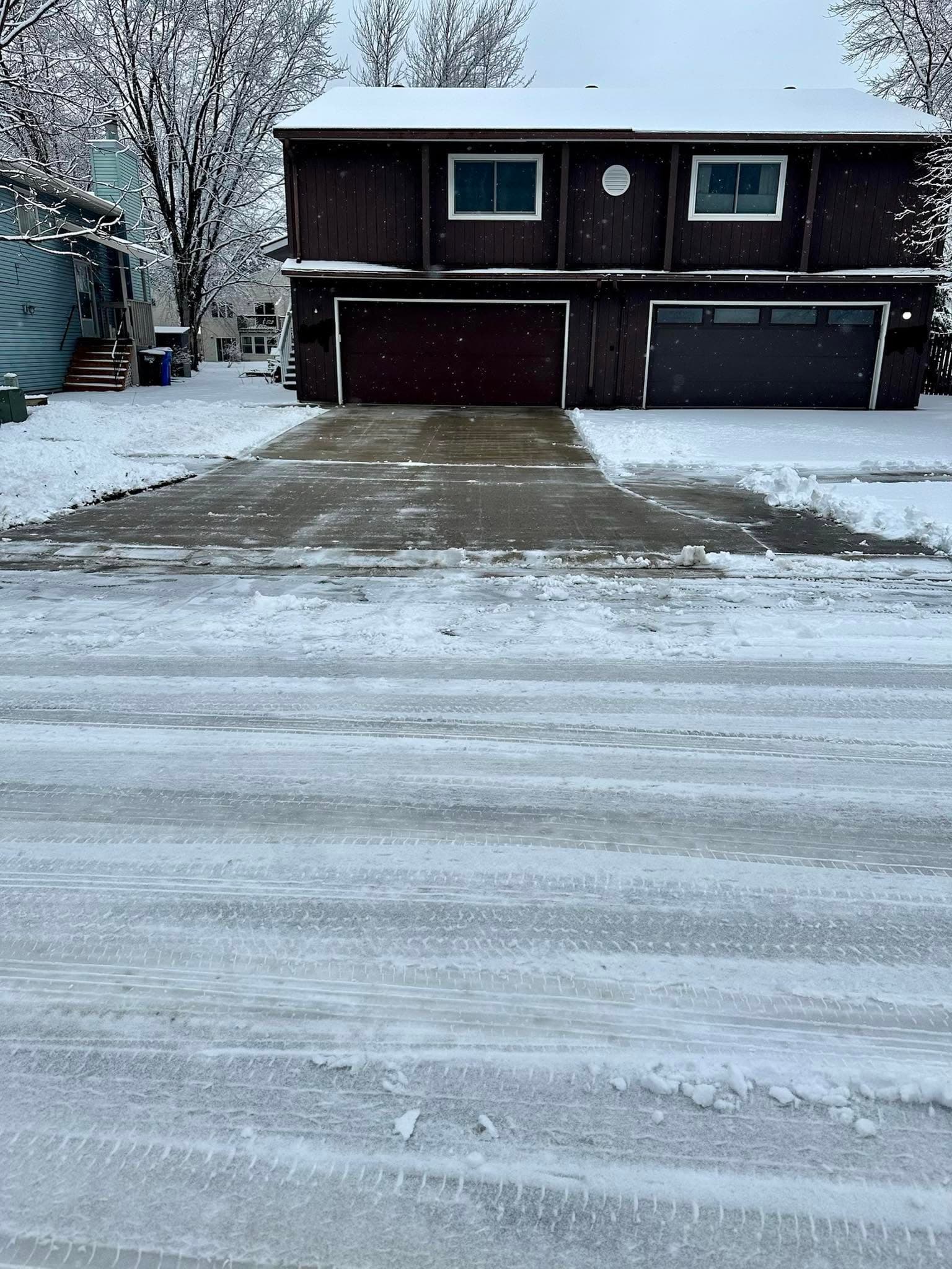 Driveway cleared after snow removal — Fargo-Moorhead area